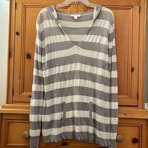 Coldwater Creek lightweight pullover hooded tunic, silky feel, size Large